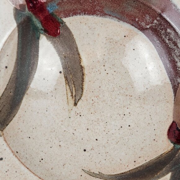 Art Studio Bowl Abstract Design 10 in Stoneware Pottery Decor Rustic Home Decor - Picture 6 of 10